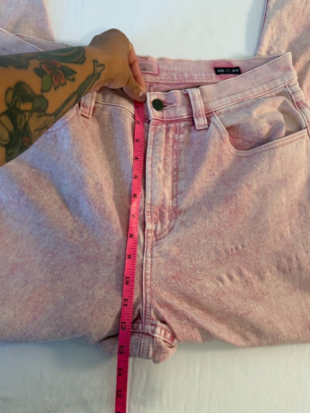 Faherty Pink Garment Dyed Denim Jeans W31 Straight Leg Premium Cotton Casual - Picture 9 of 10